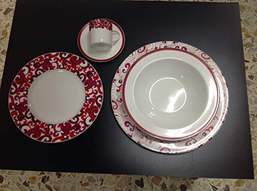 Giannini Servizio Piatti 54 Pezzi Bone China Decoro Mafalda