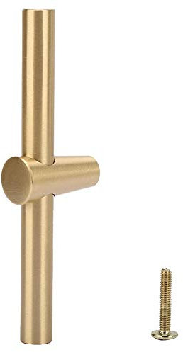 Fafeicy Brass Cabinet Handle Pull Knob, Brushed Kitchen Cabinet T Bar Wardrobe Door Handle