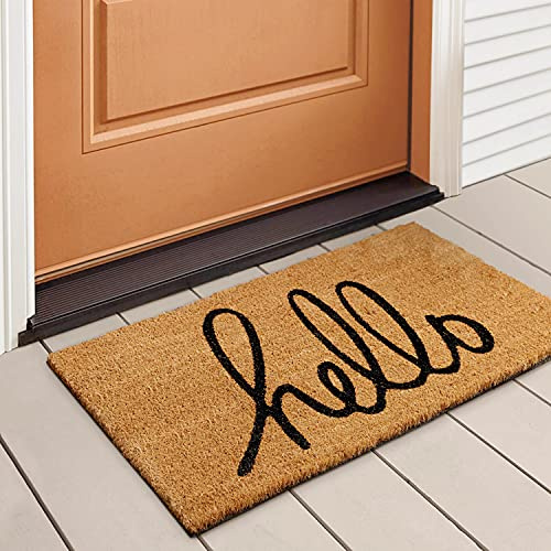 LuxUrux Pure Coco Coir Doormat, with Heavy-Duty PVC Backing - Natural - Perfect Color/Sizing for Outdoor/Indoor uses.