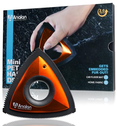 ANALAN Mini Pet Hair Remover Brush Animal Hair Removal Brush for Carpet, Furniture, Rugs, Clothes and Bedding, Sofa(Orange)