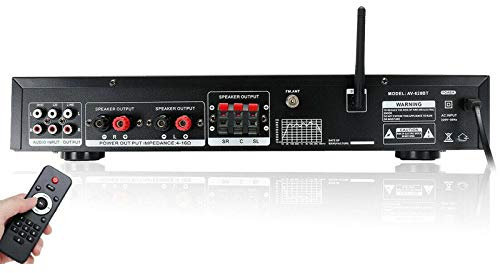 Amplificador de Sonido Envolvente Multifuncional de 600 W, Hi-Fi, 5 Canales, Amplificador HiFi, Amplificador de Conexiones de Altavoz, Amplificador Hi-Fi, FM, USB, Color Negro