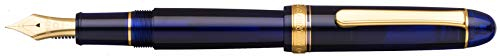 PLATINUM Japanischer Füllfederhalter #3776 Century Gold Trim Chartres Blue SF/Blau/ 0,30-036 mm/Handgefertigt/Feder aus 14-Karätigem Gold/mit Geschenkbox/Füllhalter, PNB15000-51SF