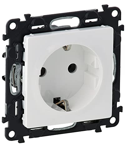 Legrand, Valena Life 753120 - Enchufe con cierre (2P+E, 16 A, 250 V, ultra blanco), color blanco