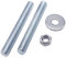 Confezione da 10 viti completamente filettate M8 x 80 mm con dadi esagonali e rondelle, perno DIN 796-1 (10, M8 x 80 mm)