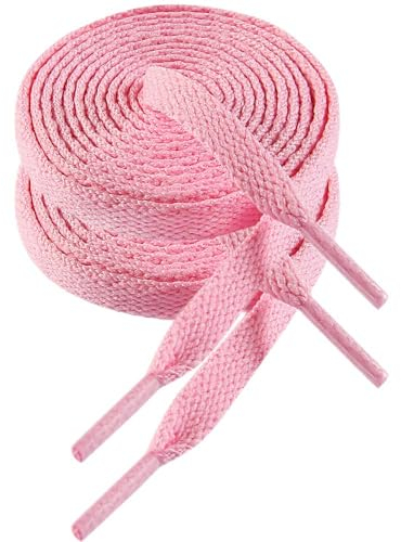 VSUDO Schnürsenkel Rosa 120 cm Flach – 8mm Breite Schnürsenkel für Sneaker, Sportschuhe, Kinderschuhe – Pink Shoelaces, Ersatz Schuhband für Damen & Herren (1 Paar-Rosa-120cm)