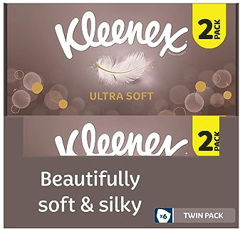 Kleenex Ultra Soft Facial Tissues - Pack of 12 Boxes - Our Softest Tissue - Supremely Soft and Silky Designed with Luxury in Mind