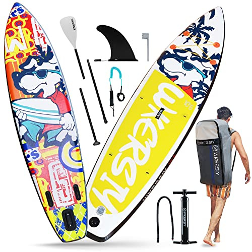 Lixada Aufblasbares Stand Up Paddleboard SUP Board 6 Zoll dickes,320*79 *15cm für alle Schwierigkeitsgrade Alles Inklusive Paddling mit Paddleboard Surf Fin Coiled Leash Inflator Pumpe und Tragetasche
