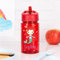 Wanapix | Bouteille personnalisée pour enfants | Gourde d'eau pour enfants | Avec paille et poignée de transport | École/Crèche | Plastique sans BPA | 440 ml | Rouge | Petite sirène