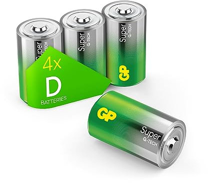 GP Batteries Super Mono - Pilas alcalinas de manganeso (1,5 V, 4 Unidades)