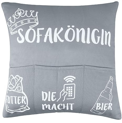 ARVOV Sofa Königin Kissenbezug, Geburtstagsgeschenk für Frau, Geschenke für Frau, Frau, Geburtstagsgeschenk Frau (45 x 45 cm, Sofa Königin Grau)