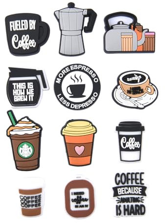 Coffee Lovers Shoe Charms Drinks Cappuccino Shoe Decoration Dirty Coffee Cup Shoes Accessories Charms For Women Men Teen Birthday Holiday Party Favor Xmas