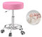 Hocker höhenverstellbar 49cm-63cm,Rollhocker mit fußstützezur Entspannung des Körpers,kompakt,bequem und leicht PU leder hocker mit rollen,drehhocker,arbeitshocker,friseurhocker,bürohocker (Rosa)