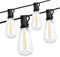 BRIMAX Outdoor String Lights 10FT, 10pcs Sockets, 10pcs ST38 1W Plastic LED Edison Bulbs, Shatterproof, Waterproof Festoon Lights for Bistro, Pergola, Backyard, Garden