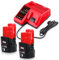 VANTTECH 2 Packs M12 12V 3.5Ah Lithium Battery and M12 & M18 3A Charger Replacement for Milwaukee M12B 48-11-2411 48-11-2420 48-11-2401 48-11-2402 48-11-2401 Replacement for Milwaukee 12V M12 Battery