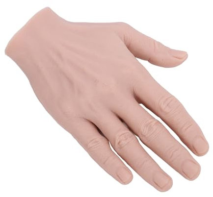 Main Grandeur Nature en Silicone, Modèle de Main de Faux Tatouage Masculin de Simulation Réutilisable, Modèle de Main Artificielle en Silicone Main de Pratique de Tatouage (main