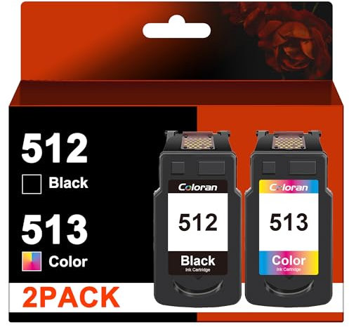 Coloran 512 513 Multipack Kompatibel für Canon PG-512 CL-513 510 511 für Canon MP495 Druckerpatronen Pixma MP280 MP230 MP250 MP270 MP240 iP2700 MX340 MP490 MX330 MX360 (2er-Pack, 1 Schwarz 1 Farbe)