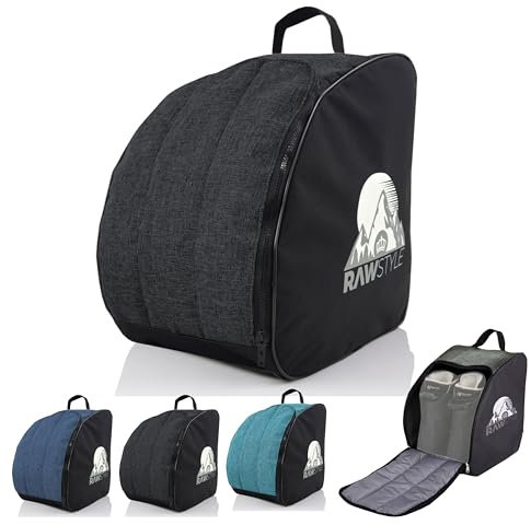 Rawstyle Skischuhtasche Skistiefeltasche Rucksack Helm Hart-Soft-Boots Inliner Bootbag Tasche Skischuhe Modell 3 (meliert schwarz)