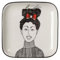 Gift Company Love Plates Assiette décorative S, porcelaine, femme avec oiseau, blanc, 11 x 1,6 x 11 cm