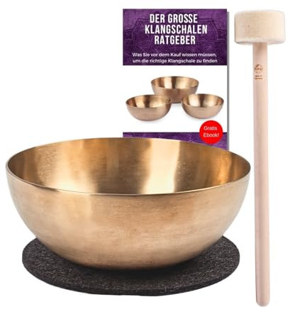 Peter Hess Therapieklangschale Universalschale (21 cm, 900 g) Klangschale mit Filzschlägel und Untersetzer (Classic-Qualität ohne Anlaufschutz)