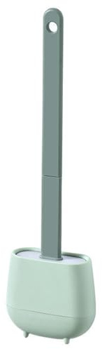 Scopino per WC – Set di scopino per WC | Scrubber in silicone con supporto a pavimento | Design con foro di scarico | Pulizia profonda del WC con installazione gratuita per igiene del bagno e facile