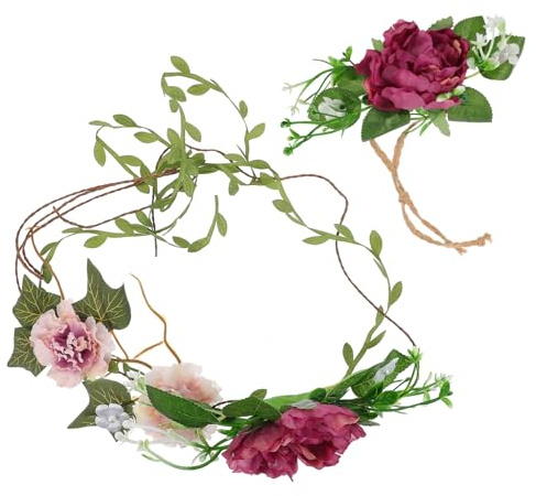 Brautblumen Kopfschmuck Perlen 2 Stück für Hochzeit und Strandurlaub
