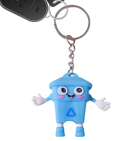 Cute Keychain Cartoon Trash Can Keyring Car Truck Rearview Mirror Home | Small Garbage Bin Fun Key Chain for Backpack Purse Wallet Phone Handbag Travel School Party Holiday Birthday Women Me