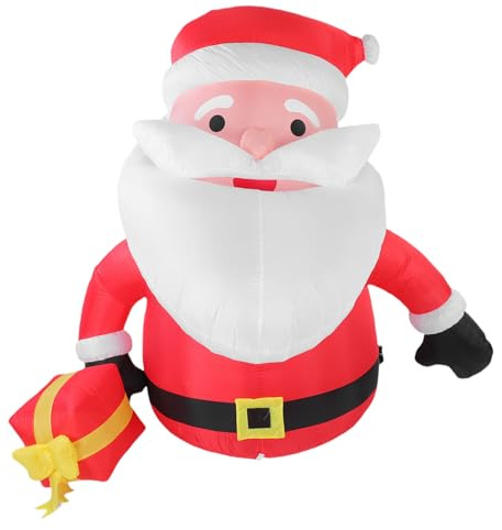 Luocute 5,9 Fuß Aufblasbarer Weihnachtsmann, Reißfeste, Knitterfreie Weihnachtsdekoration mit Superhellem LED-Licht und Eingebautem Ventilator, für die Gartendekoration Im Freien (EU-Stecker