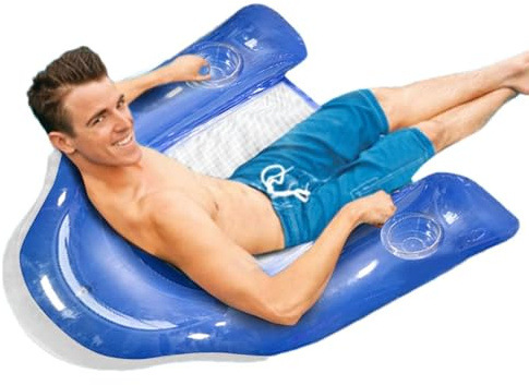Chaise flottante d'eau - Siège flottant pour piscine, lit de lac | inclinable gonflable, radeau pliable avec support, design confortable de salle de bain, support g