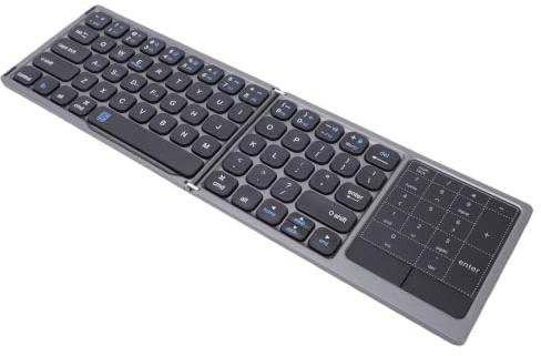 XUMIUZIY Faltbare Tastatur mit Touchpad, 2,4 G Wireless/Bluetooth, Faltbare Tastatur mit Ziffernblock, Full Key Anti Ghost, Tragbare Reisetastaturen für PC