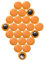 Kleine Orange Planning Office Magnete Für Kühlschrank, Whiteboard, Mitteilungspaket von 24