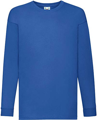Fruit of the Loom Valueweight Children's Long-Sleeve T-Shirt Choice of Colours - Blue - 140