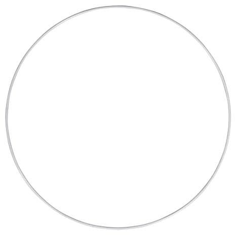 RAYHER HOBBY Rayher 2505400 Metallring, weiß beschichtet, 30 cm ø, Stärke ca. 3,5 mm, Drahtring zum Basteln, für Wickeltechnik, Traumfänger Ring, Makramee Ring, Floristik