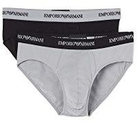 Emporio Armani Herren Mens Knit 2 Pack Brie Slip, Schwarz, M EU