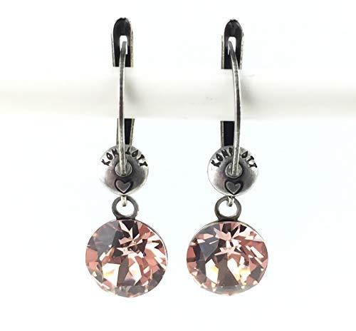 Black Jack Ohrhänger mit längl. Verschluss in Vintage Rose Fassung Silber