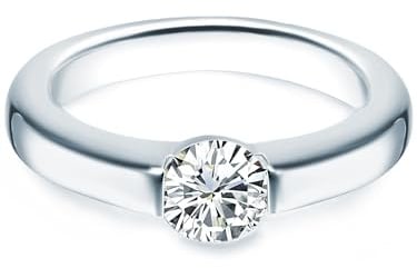 Trilani Damen Ring 925/- Sterling Silber | rhodiniert, Bandring, Zirkonia, weiß, Brillantschliff