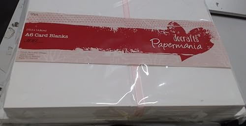 Papermania A6 Blank Card and Envelope, Pack of 50, White