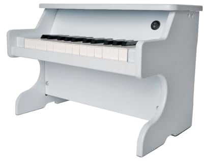 Mini Piano weiß inkl. farbcodierten Noten für die Tastatur, inkl. Batterien (4x 1,5V AA Batterien)