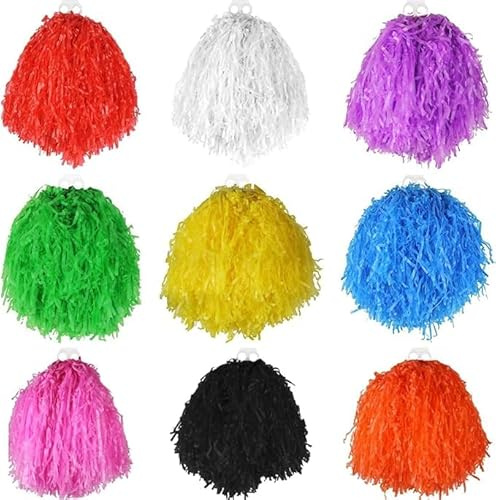 Pink Jumbo Pom Poms - Pink Jumbo Cheerleader Pom Poms Come as a Pair of 2 - Perfect for Cheerleading and American Fancy Dress - Pack Of 1