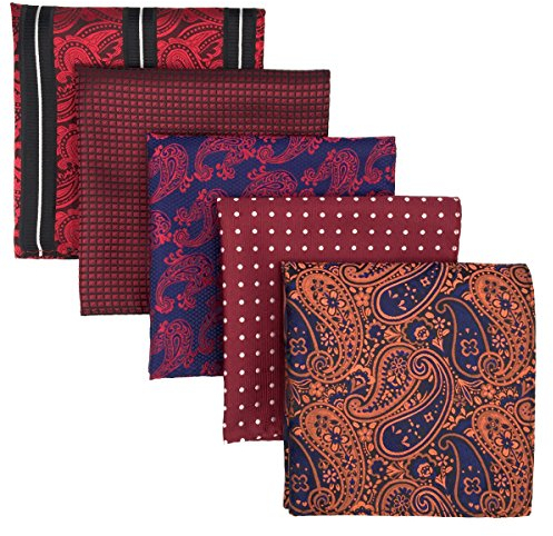 Shlax&Wing 5 Stück sortierte Taschentücher für Herren quadratisch Gr. Einheitsgröße Set21