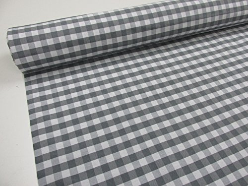 Metraje 1,40 MTS Tejido Vichy Ref. Cuba Cuadro Medio 15x15 mm. Color Gris, con Ancho 2,80 MTS.