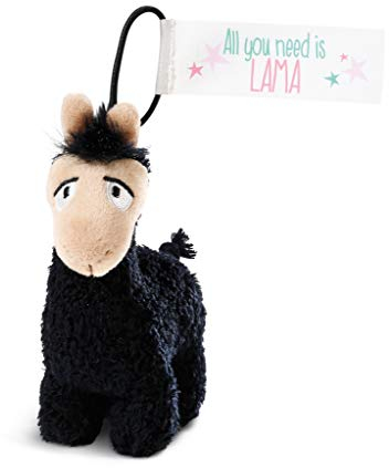 NICI 43571 Anhänger Lama Lorenzo mit elastischer Schlaufe, 12 cm, schwarz