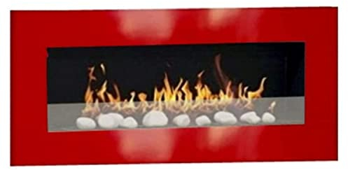 Kaminbau Mierzwa Ethanolkamin Gelkamin Kaminofen Wandkamin Design Don Fuego XXL incl. Set Dekosteine & Sicherheitsglas- Rot