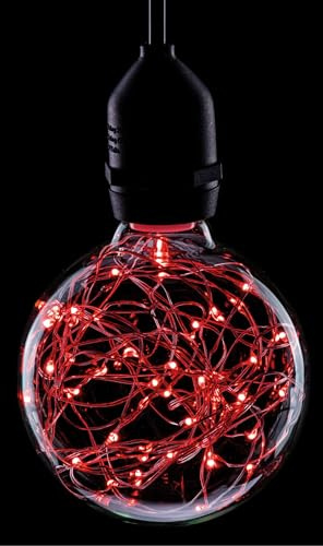 Pro-Lite G95/LED/STAR/RED Decorative LED Twinkle Effect Star Globe Lamp ES E27 Screw Cap Red