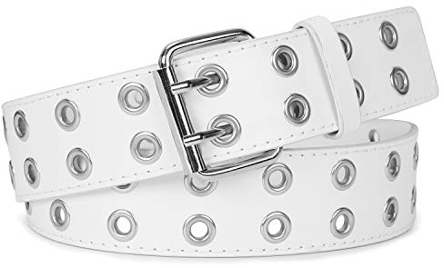 JasGood Punk Gürtel Nietengürtel Damen und Herren Doppelloch Gürtel mit Punk Style CosplayGürtel Hip Hop RockGürtel für Oder Gothic-Outfits