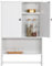 Yaheetech Armario Baño Pared Mueble Baño Colgar con Toallero Armario Colgante de Cocina con 2 Puertas 48,5x14x73cm Blanco Brillo