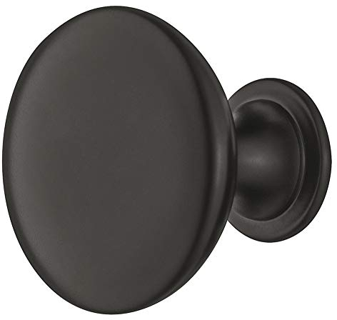 Gedotec Möbelknopf Antik Schrankknopf Vintage retro - Ferry | Metall Türknopf rund | Schubladen-Knopf Ø 30 mm | Griff für Kleider-Schrank - Kommode & Küche | 1 Stück - Design Tür-Knauf schwarz matt