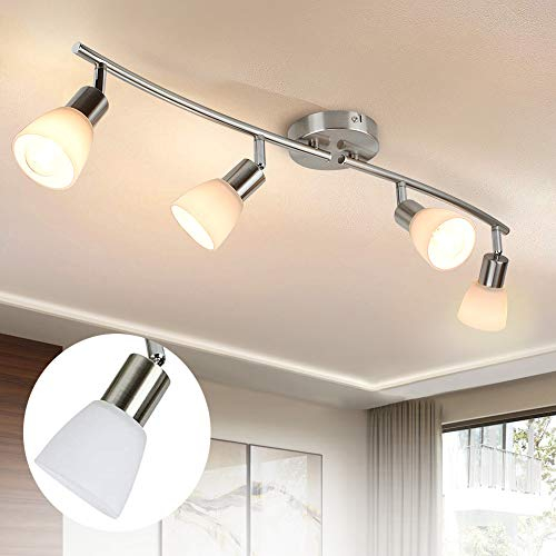 PADMA LED Deckenstrahler Deckenlampe schwenkbare Deckenleuchte Metall Chrom Spotbalken für Wohnzimmer,Schlafzimmer