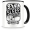 Samunshi® Rennrad Tasse mit Spruch Eat Sleep Bike Repeat Geschenk für Biker Kaffeetasse groß Lustige Tassen zum Geburtstag schwarz 300ml