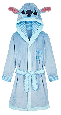 Disney Vestaglia Bambino - Vestaglia in Pile Morbido - Stitch Simba Topolino Minnie (9-10anni, Blu)