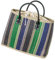 LaFiore24 Einkaufstasche Shopper Henkeltasche Korb Handtasche Allzwecktasche Grün-Schwarz